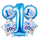 First Birthday Boy / Girl Foil Balloons for Decoration and Celebration (5 pcs / Set)