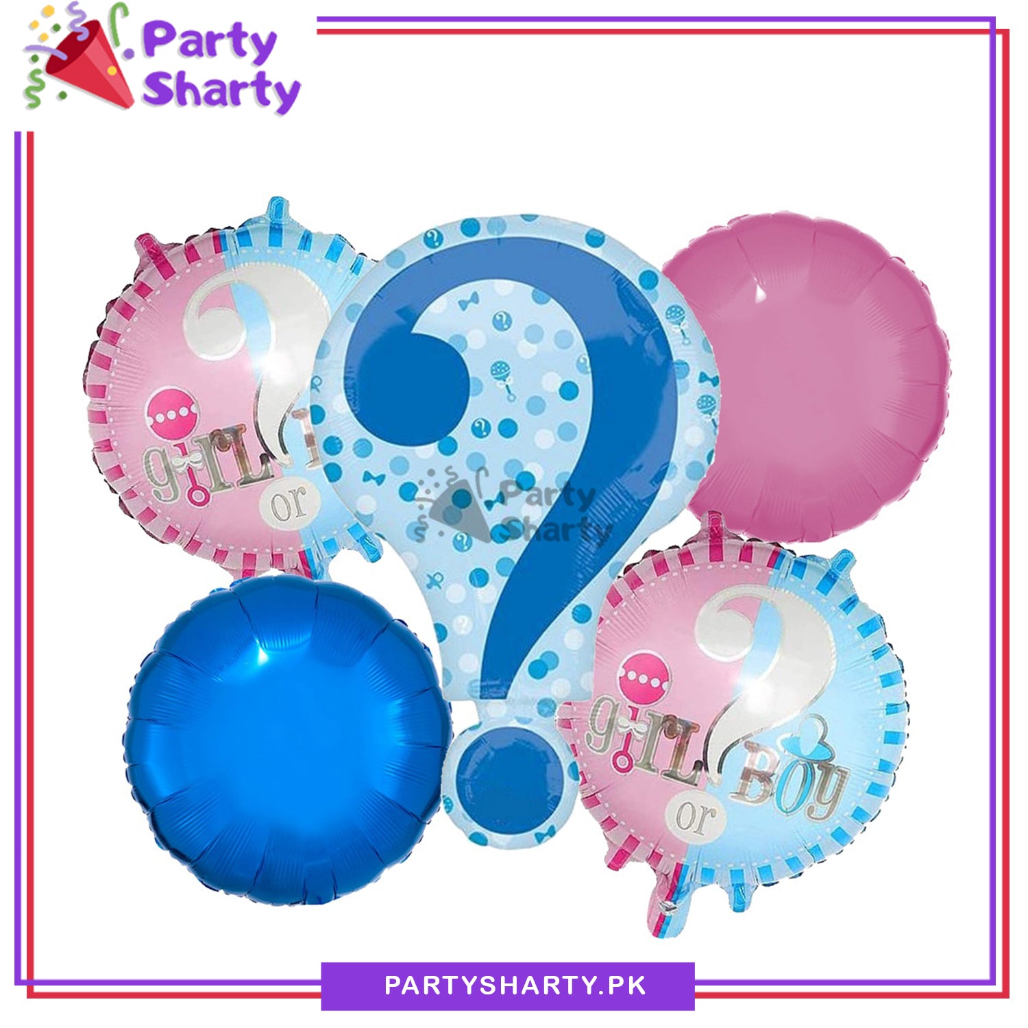 Stylish Boy or Girl Gender Reveal Foil Balloon set of 5 For Baby Shower and Gender Reveal Decoration and Celebrations