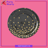 Golden Polka Dots Printed Paper Plates For Party Decoration and Celebration