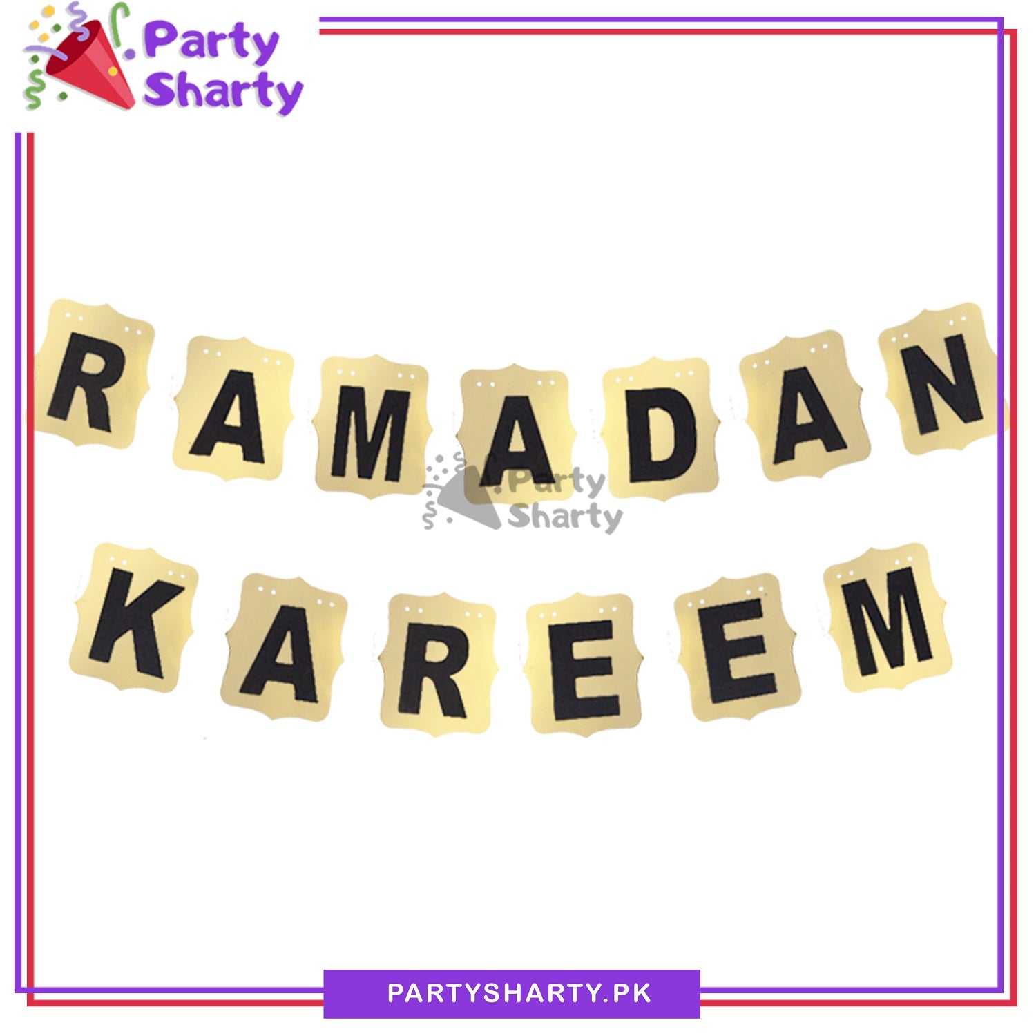 Golden with Black Ramadan Kareem Banner For Ramadan Iftar Party Decoration and Celebration