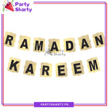 Golden with Black Ramadan Kareem Banner For Ramadan Iftar Party Decoration and Celebration
