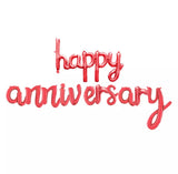 Happy Anniversary Scripted Foil Balloon Banner for Anniversary Celebration and Decoration