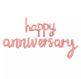 Happy Anniversary Scripted Foil Balloon Banner for Anniversary Celebration and Decoration