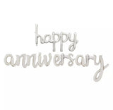 Happy Anniversary Scripted Foil Balloon Banner for Anniversary Celebration and Decoration