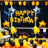 D-4 Happy Birthday Golden & Black Theme Set For Birthday Decoration and Celebrations