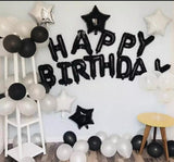 Happy Birthday Black & White Theme Set For Birthday Decoration and Celebrations