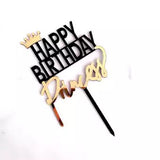 Happy Birthday Prince / Princess / King / Queen Acrylic Cake Topper for Royal Birthday party Decoration and Celebration
