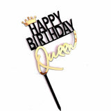 Happy Birthday Prince / Princess / King / Queen Acrylic Cake Topper for Royal Birthday party Decoration and Celebration