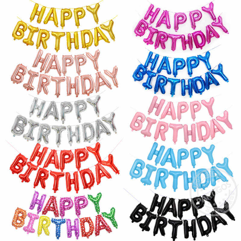 Happy Birthday Foil Balloon Banner for Decoration and Birthday Celebration