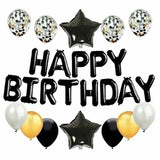 Happy Birthday Foil Banner with Confetti Decorative Party Balloons Set For Birthday and Event Decoration