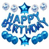 Happy Birthday Foil Banner with Confetti Decorative Party Balloons Set For Birthday and Event Decoration
