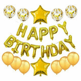 Happy Birthday Foil Banner with Confetti Decorative Party Balloons Set For Birthday and Event Decoration