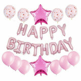 Happy Birthday Foil Banner with Confetti Decorative Party Balloons Set For Birthday and Event Decoration