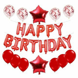 Happy Birthday Foil Banner with Confetti Decorative Party Balloons Set For Birthday and Event Decoration