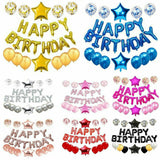 Happy Birthday Foil Banner with Confetti Decorative Party Balloons Set For Birthday and Event Decoration
