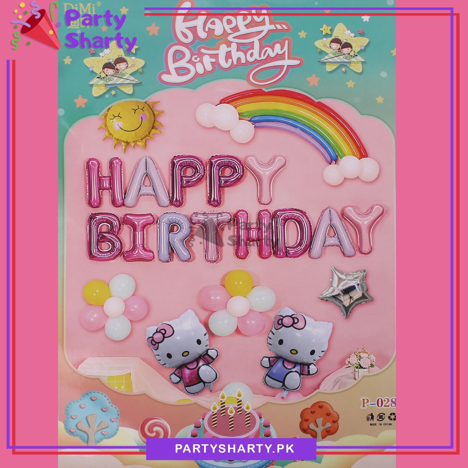 Happy Birthday Hello Kitty Theme Set For Theme Based Birthday Decoration and Celebration
