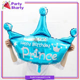 Happy Birthday Prince / Princess Stylish Crown Shaped Foil Balloon For Royal Birthday Party and Decoration