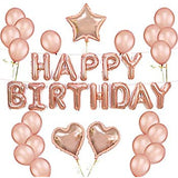 Happy Birthday Rose Gold with Latex & Foil Balloons Theme Set For Birthday Decoration and Celebrations