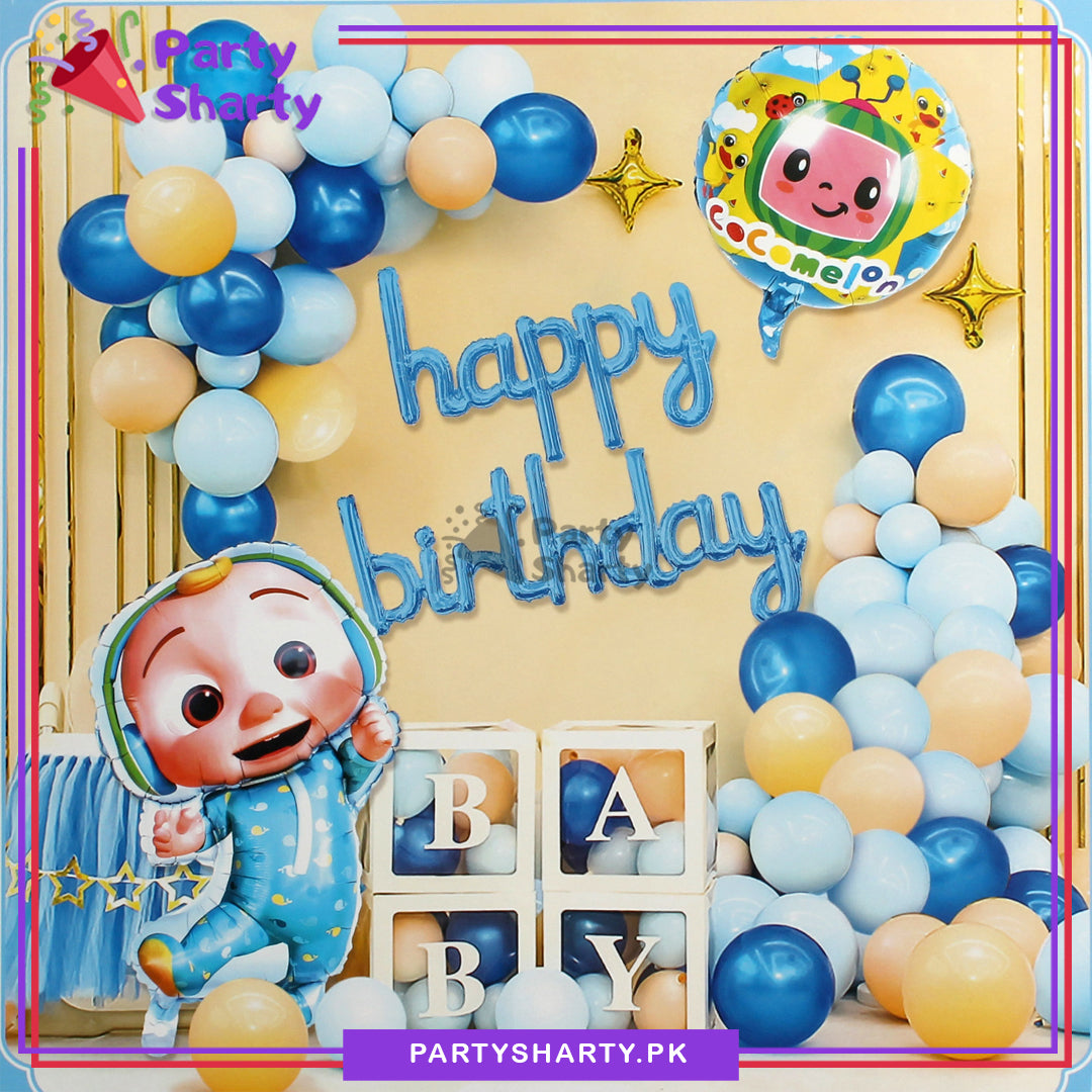 Happy Birthday Scripted Cocomelon Theme Set for Theme Based Birthday Decoration and Celebration