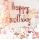 Happy Birthday Scripted Rose Gold Theme Set For Birthday Decoration and Celebrations