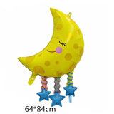 Large Size Sleeping Moon Foil Balloon for Baby Shower Twinkle Twinkle Little Star Birthday Party Decoration and Celebration
