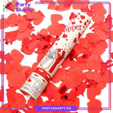 Red Heart Shaped Party Poppers Confetti For Wedding, Bridal Shower, Anniversary Celebration