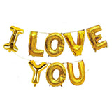 I Love You Letter Foil Banner for Anniversary, Engagement, Wedding Event Decoration