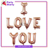 I Love You Letter Foil Banner for Anniversary, Engagement, Wedding Event Decoration
