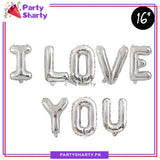 I Love You Letter Foil Banner for Anniversary, Engagement, Wedding Event Decoration