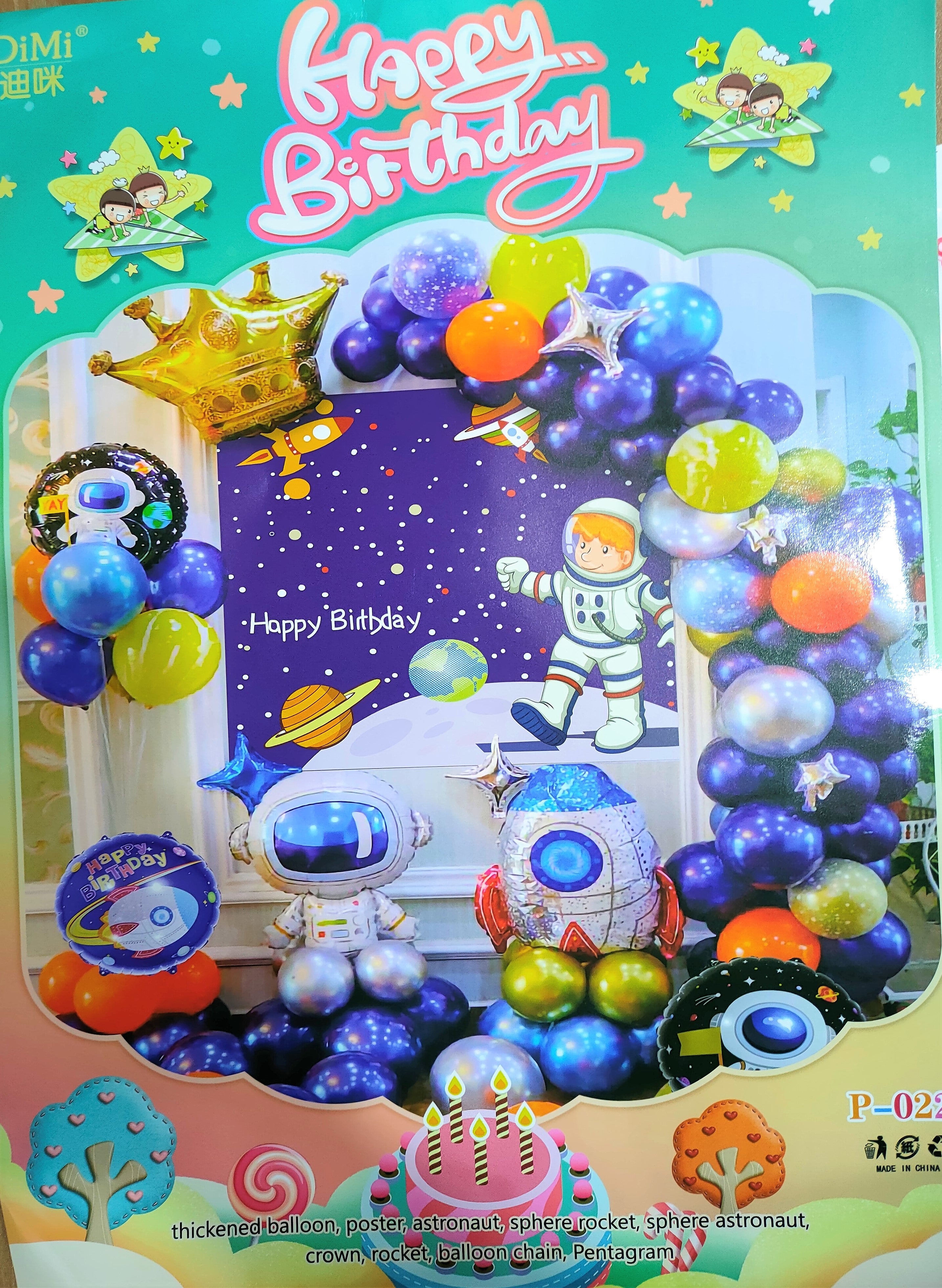 Happy Birthday Spaceman Theme Set For Space Theme Birthday Decoration and Celebration