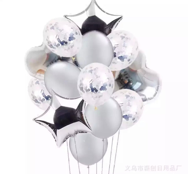 3000/1000Pcs Glitter Star Shape Balloon Confetti Table Wedding Party Decoration Silver Plastic, Size: 6 mm