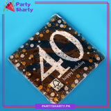 40th Happy Birthday Napkins Black For Party Decoration And Celebration