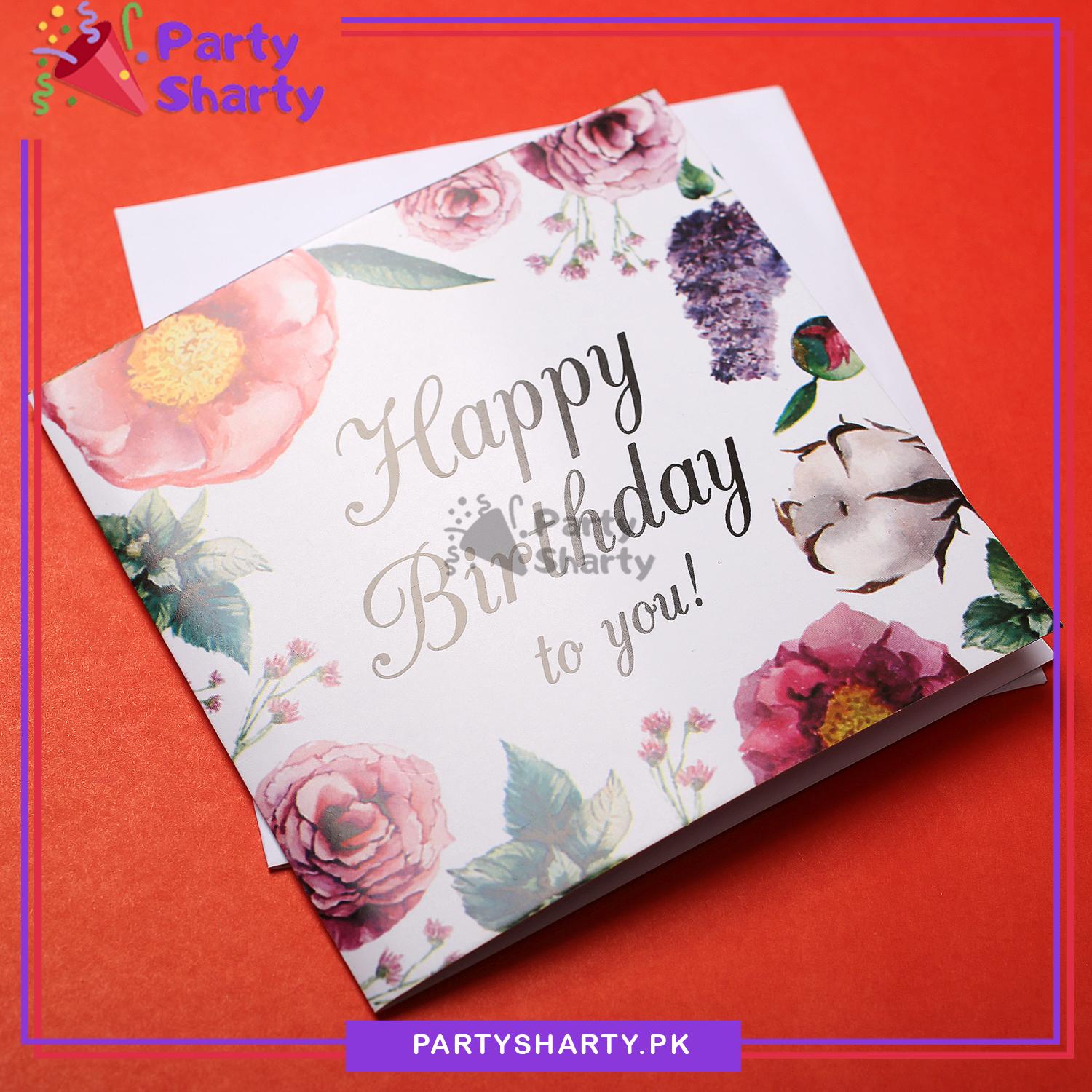 Happy Birthday To You Floral Design Greeting Card
