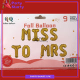 MISS TO MRS Letter Foil Balloon Banner For Wedding / Bridal Shower Theme Decoration and Celebration