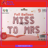 MISS TO MRS Letter Foil Balloon Banner For Wedding / Bridal Shower Theme Decoration and Celebration