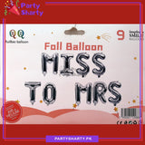 MISS TO MRS Letter Foil Balloon Banner For Wedding / Bridal Shower Theme Decoration and Celebration
