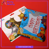 5pcs/set Cute Giraffe Theme Foil Balloons For Jungle / Safari Theme Decoration and Celebration