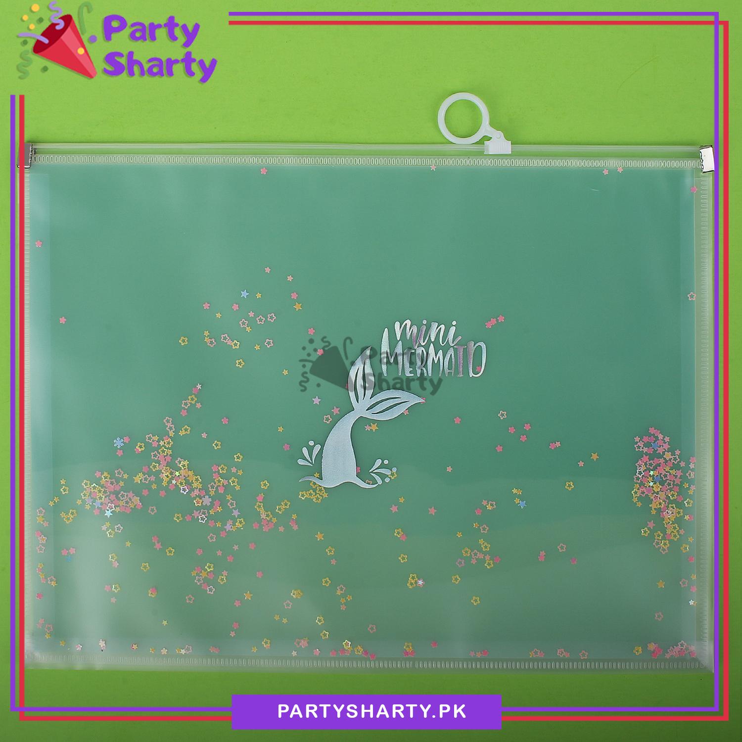 Little / Mini Mermaid Theme Folder / Storage Pouch for Birthday Gift and School Going Kids