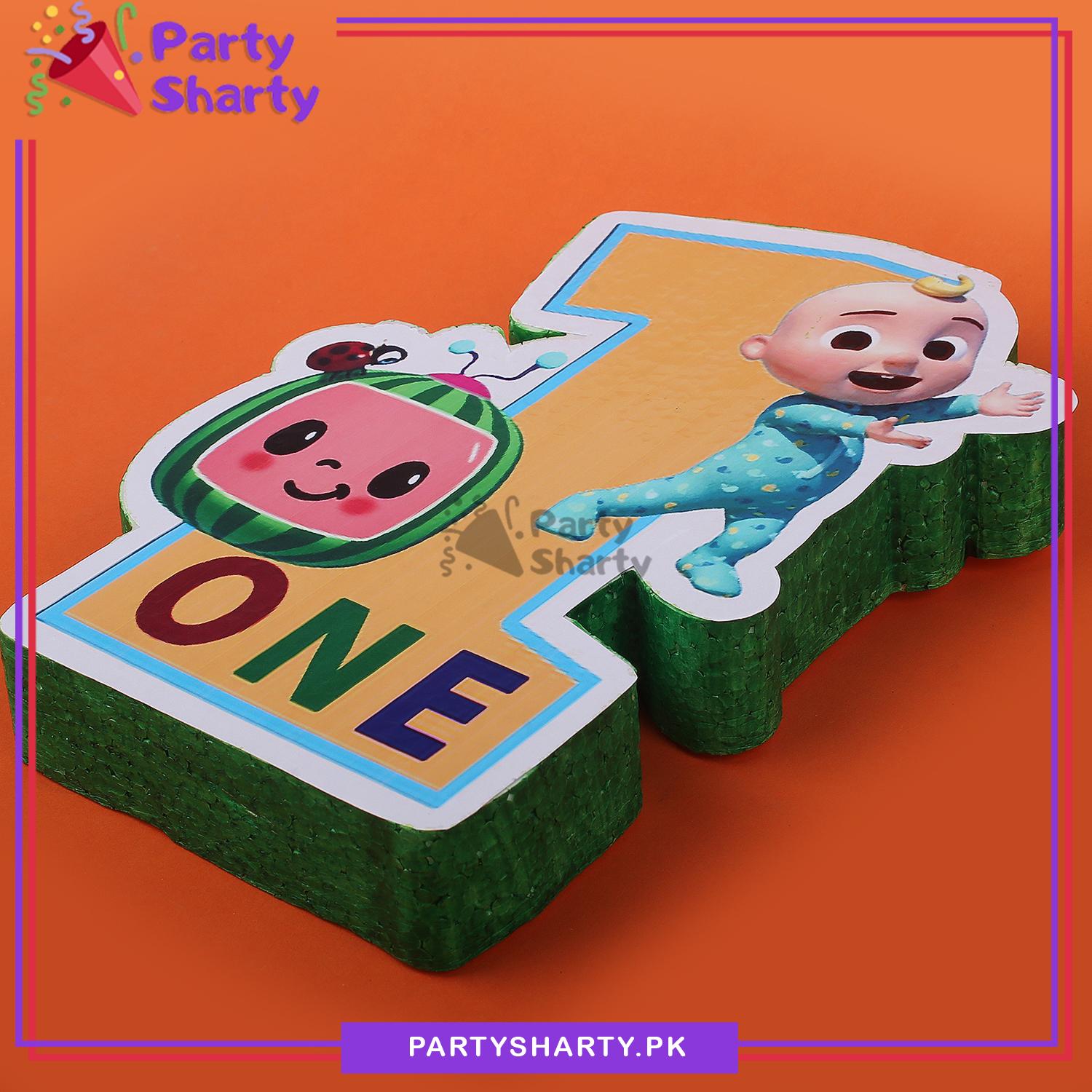 Numeric 1 Thermocol Standee For Cocomelon Theme Based First Birthday Celebration and Party Decoration
