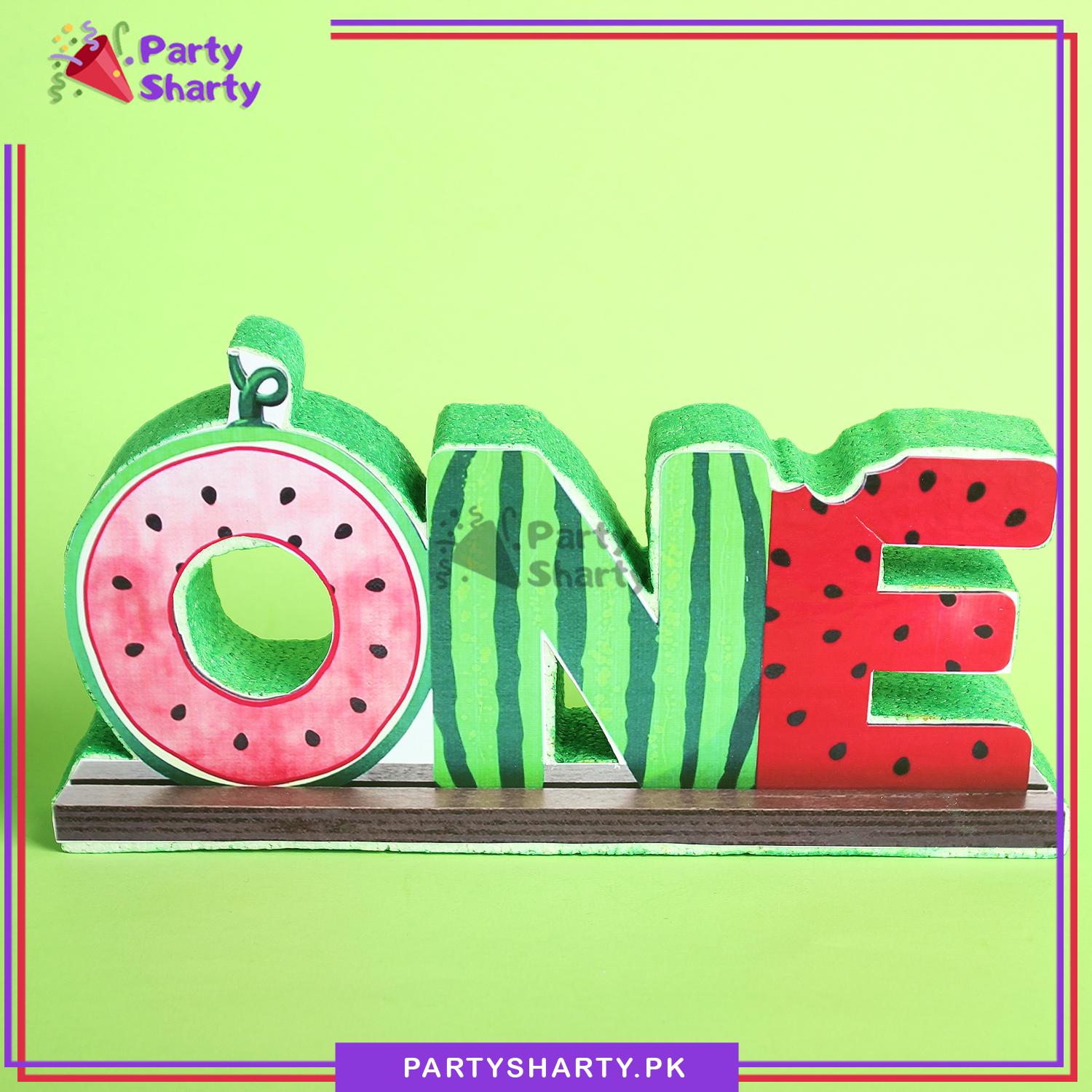 ONE Thermocol Standee For Cocomelon / Watermelon Theme Based First Birthday Celebration and Party Decoration