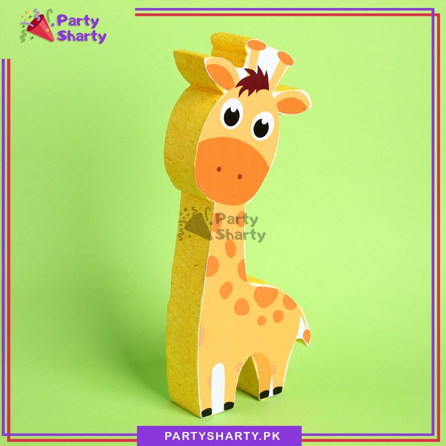Giraffe Character Thermocol Standee For Jungle / Safari Theme Based Birthday Celebration and Party Decoration