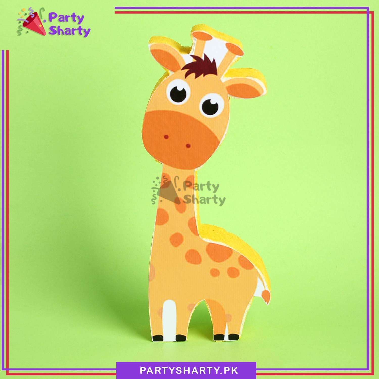 Giraffe Character Thermocol Standee For Jungle / Safari Theme Based Birthday Celebration and Party Decoration