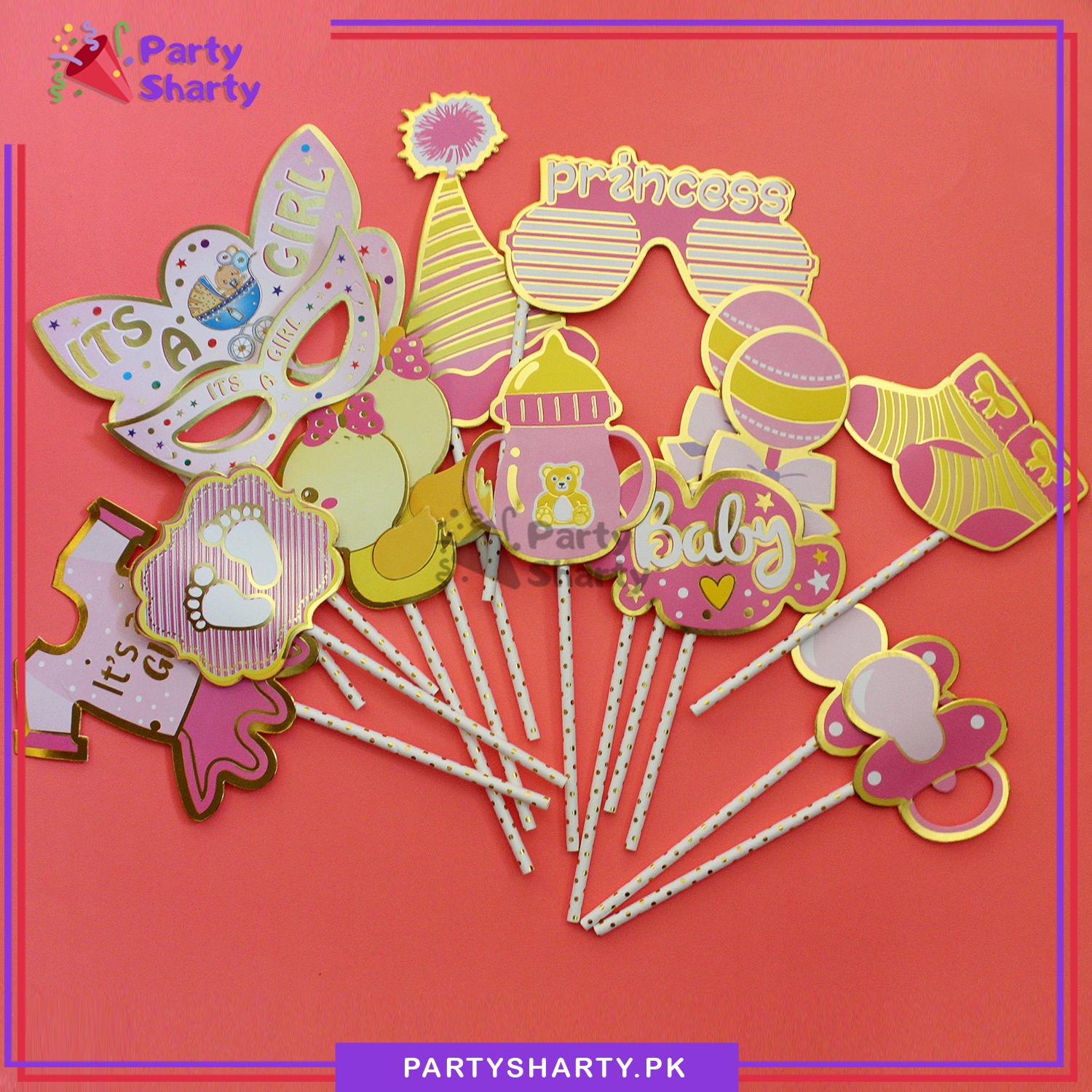 It's a Boy / Girl Theme Photo Booth Props For Gender Reveal, Welcome Baby or Baby Shower Party Celebration and Decoration