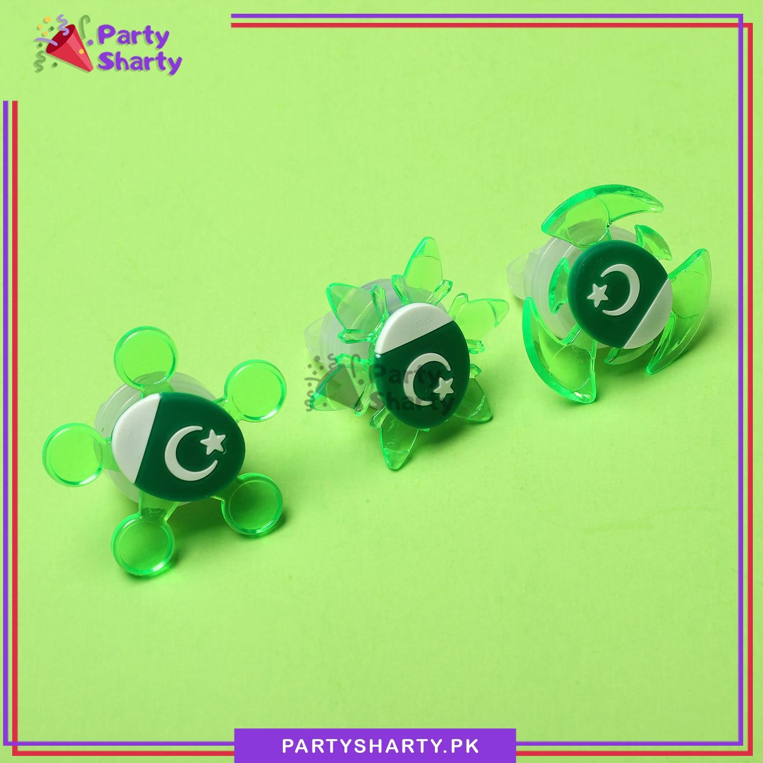 14th August Pakistan Flag Multi Color LED Ring For Independence Day Celebration