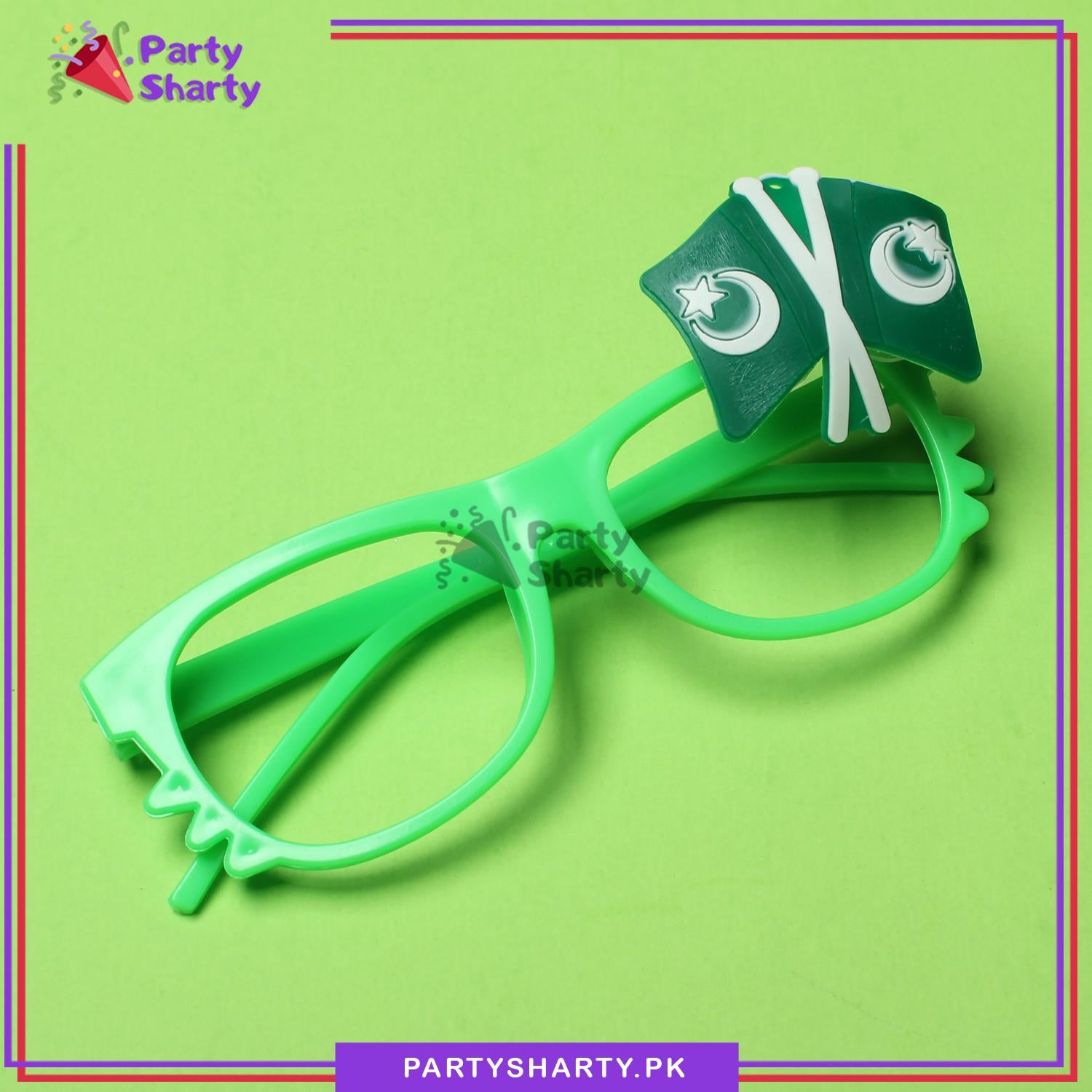 14th August Pakistan Flag Multi Color LED Badge Funky Eyewear For Kids to Celebrate Independence Day
