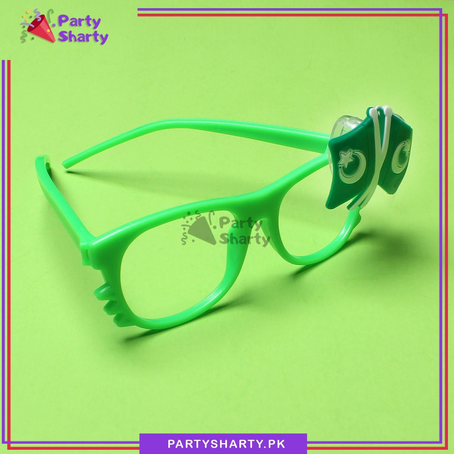 14th August Pakistan Flag Multi Color LED Badge Funky Eyewear For Kids to Celebrate Independence Day