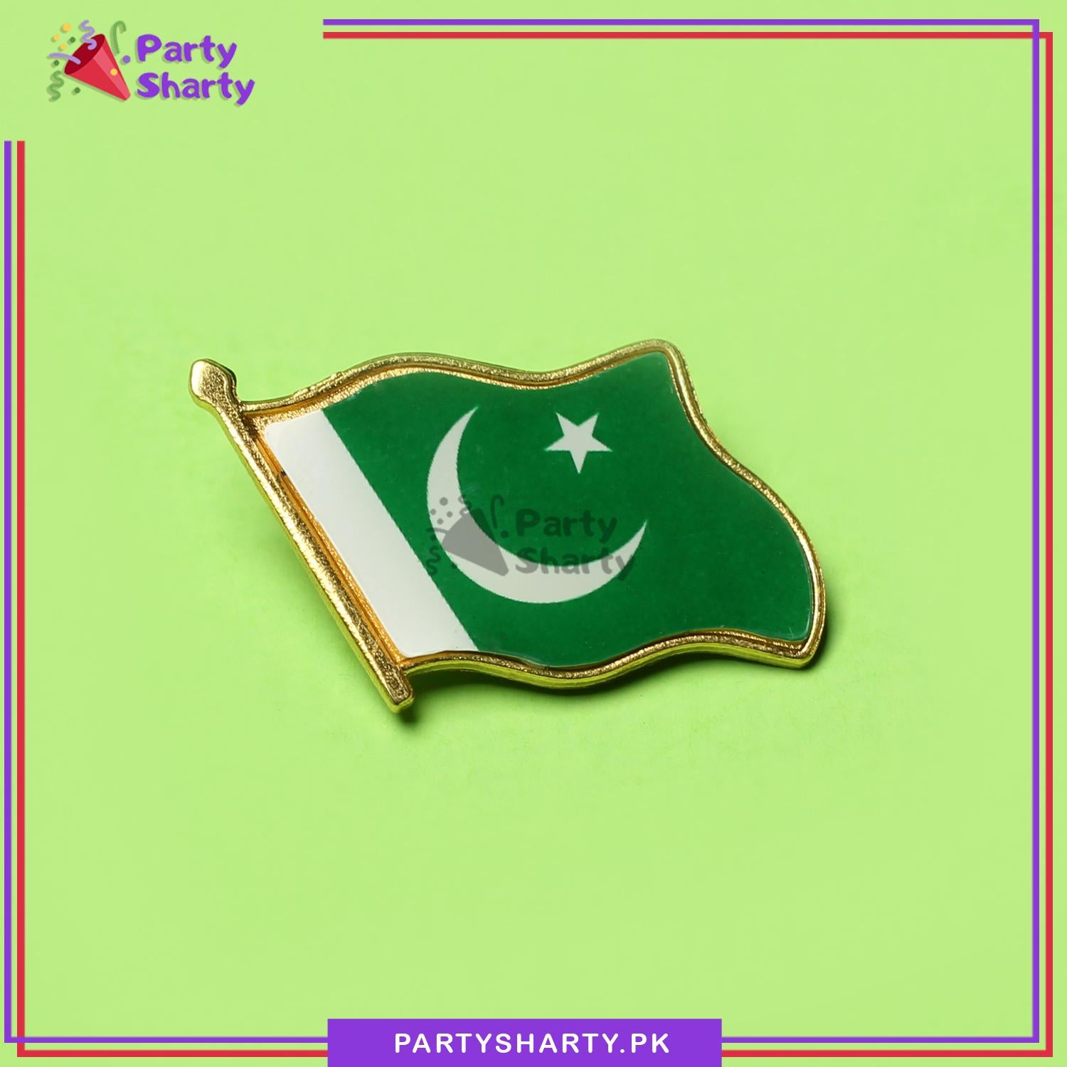 14th August Pakistan Day Royal Flag Shaped Badge for Pakistan Independence Day Celebration