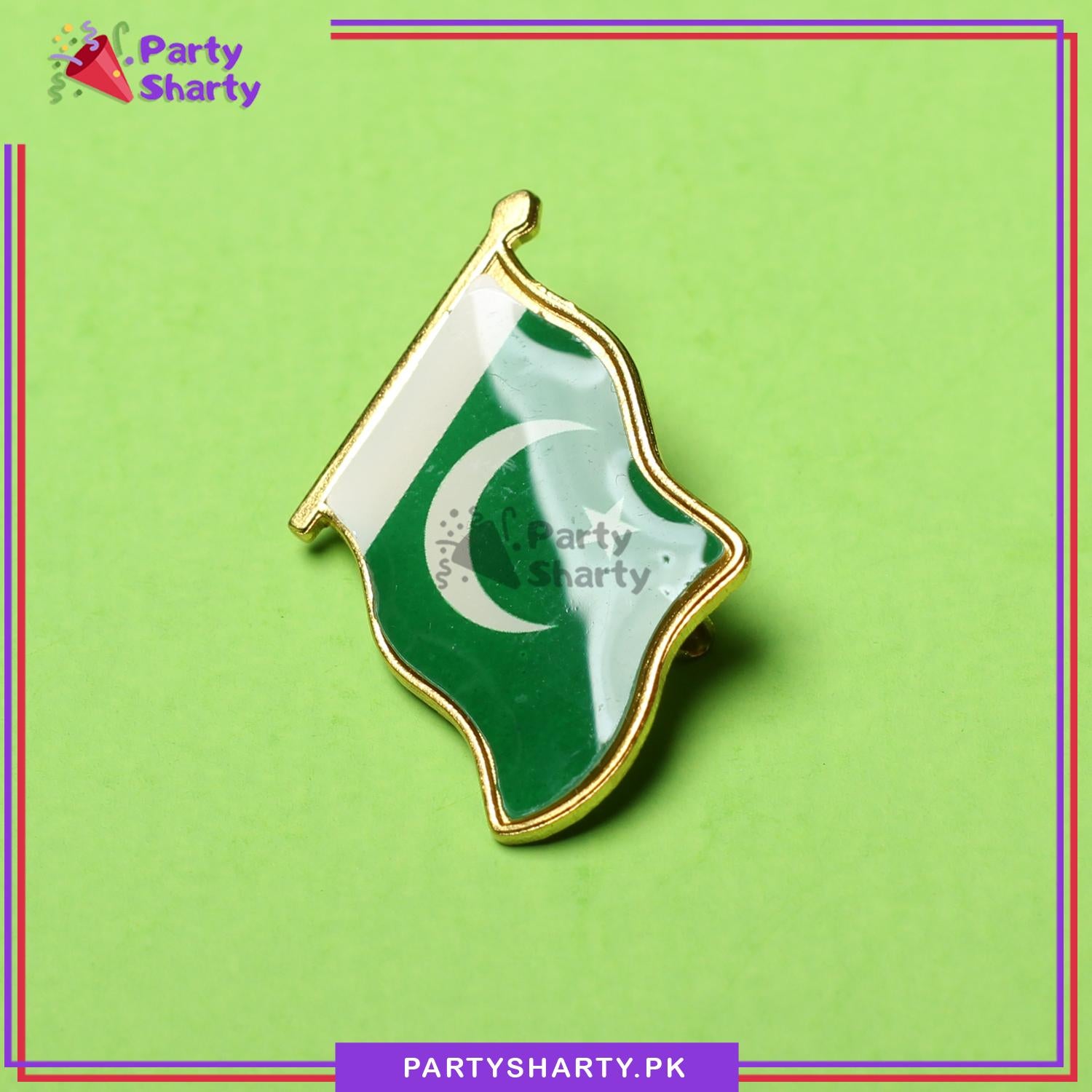14th August Pakistan Day Royal Flag Shaped Badge for Pakistan Independence Day Celebration