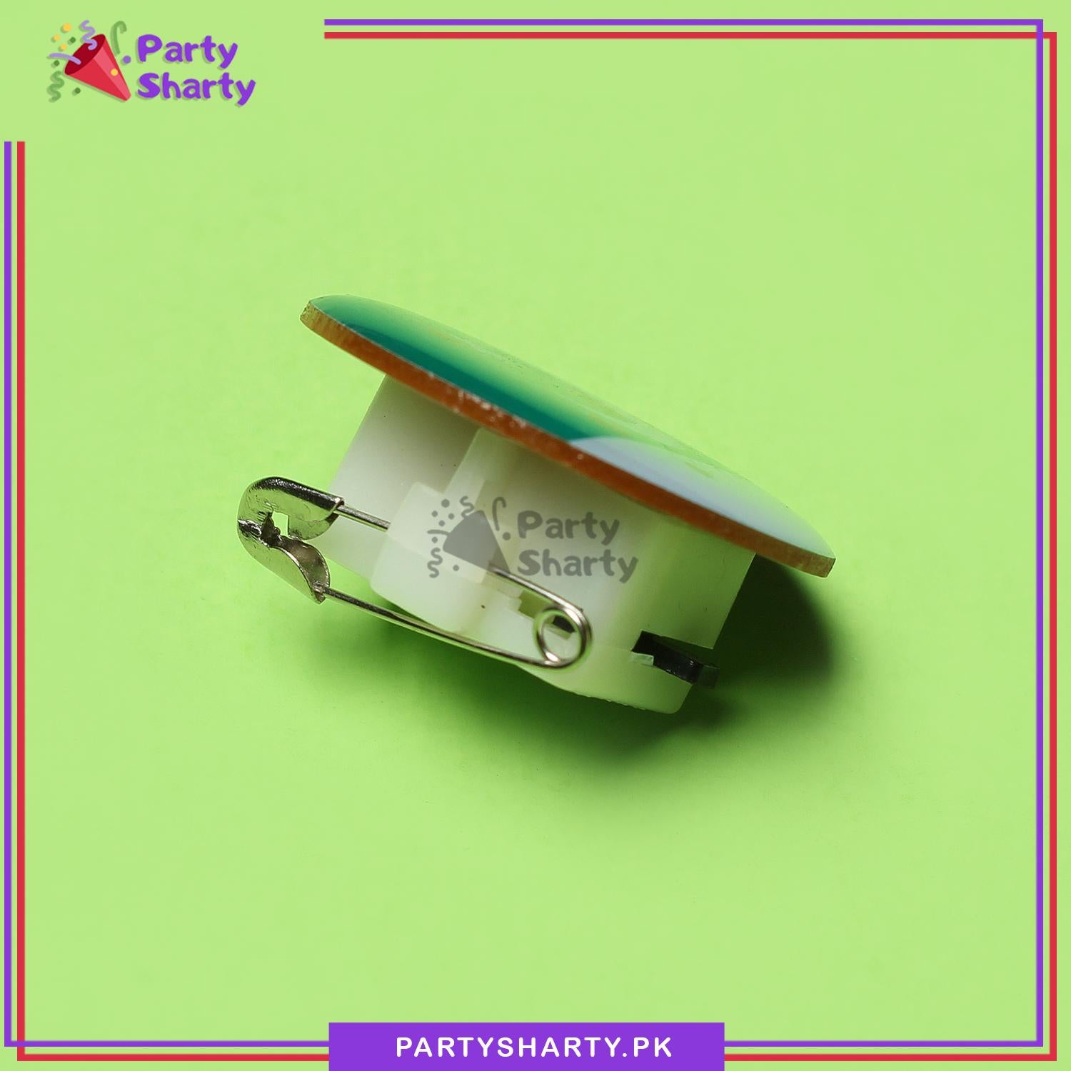 14th August Pakistan Day Flag Round Shaped Multi Color LED Badge for Pakistan Independence Day Celebration