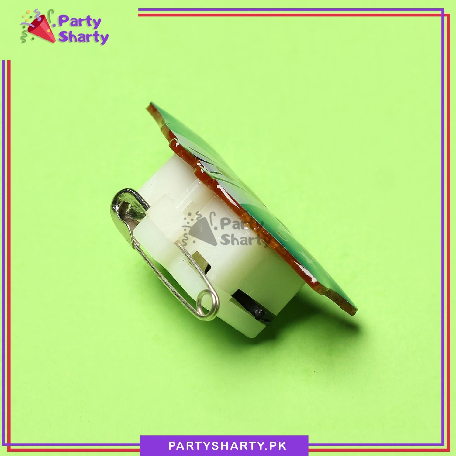 14th August Pakistan Day Double Flag Multi Color LED Badge for Pakistan Independence Day Celebration